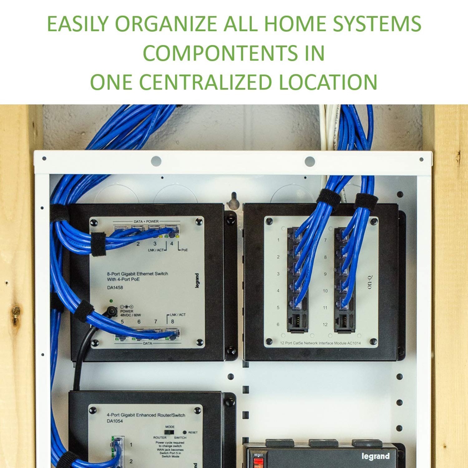On-Q enclosure with flush or surface mount capability and hinged door