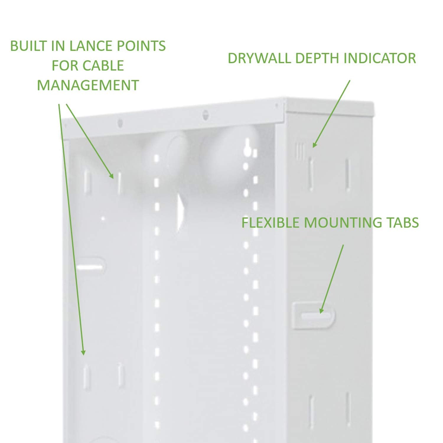 On-Q enclosure features large top openings to ease wire pulling