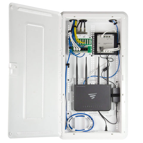 On-Q Legrand depth-extended enclosure with extra headroom.