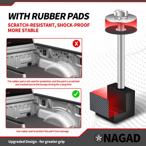 ONAGAD J-hook tie downs gripping bed rails without scratches