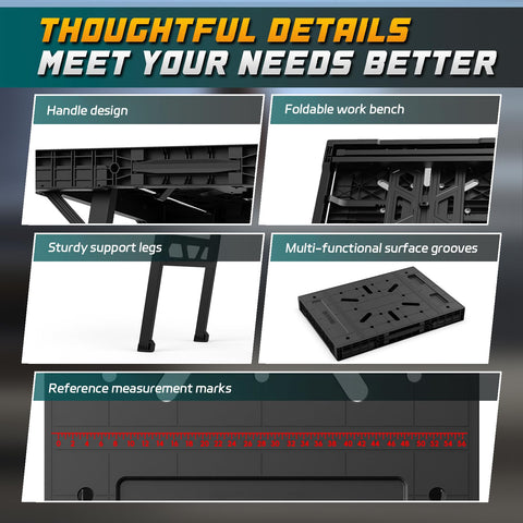 ONCUPID Express work table legs support up to 1000 lbs for heavy-duty tasks.
