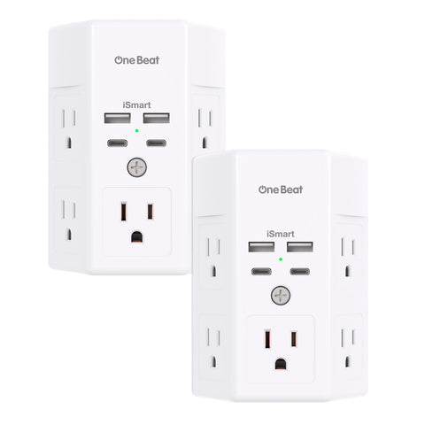 One Beat 2-pack outlet front view showing multi-device charging efficiency
