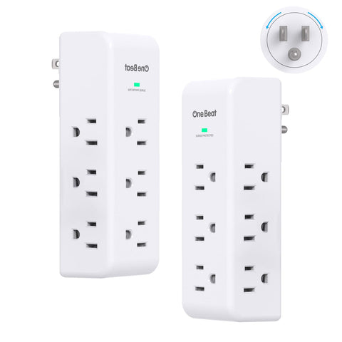 One Beat 2Pack surge protector with rotating plug powers nine devices safely.