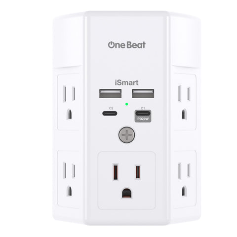 One Beat 3-sided design outlet provides extra space for large adapters