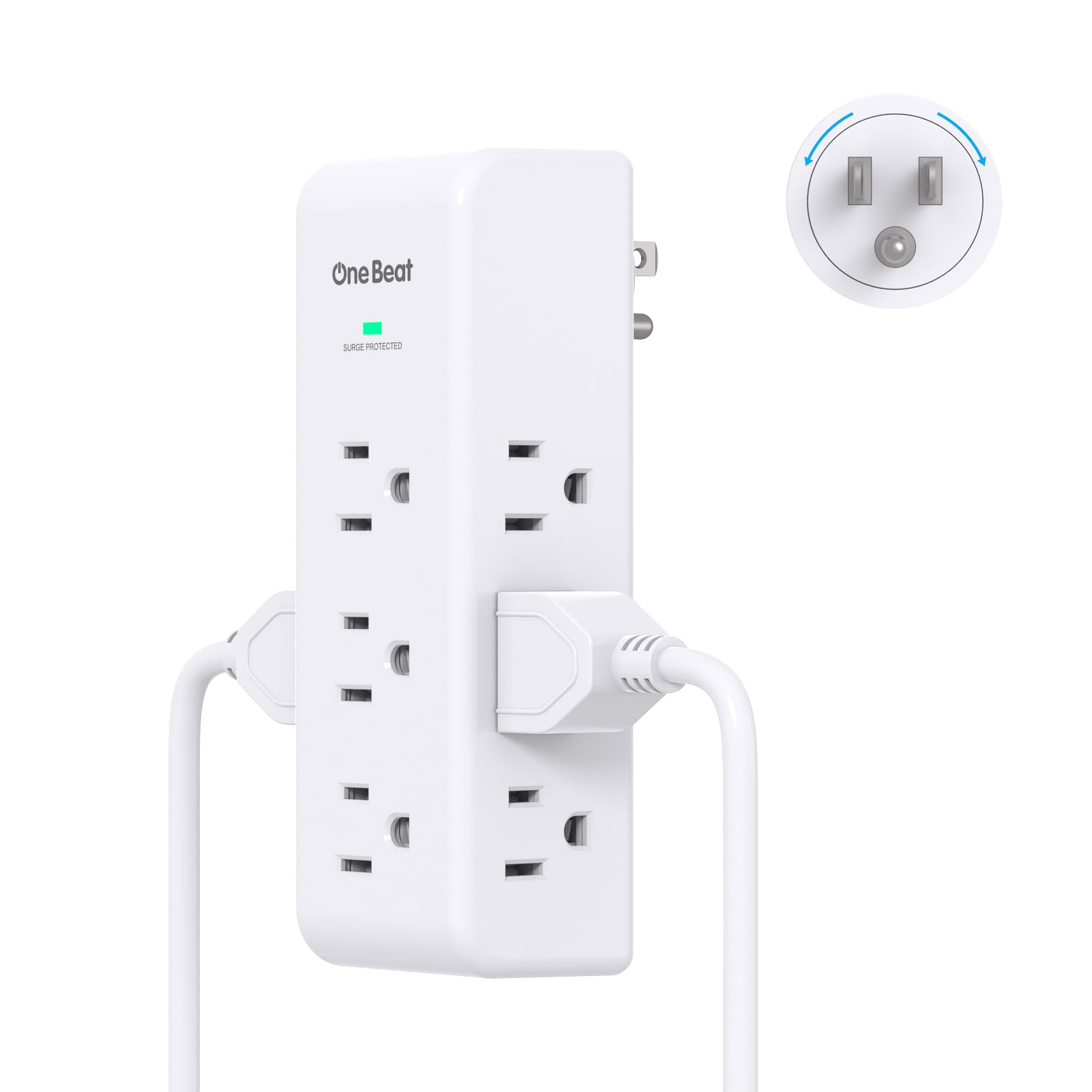 One Beat 9-outlet rotating wall extender powers multiple devices in tight spaces.