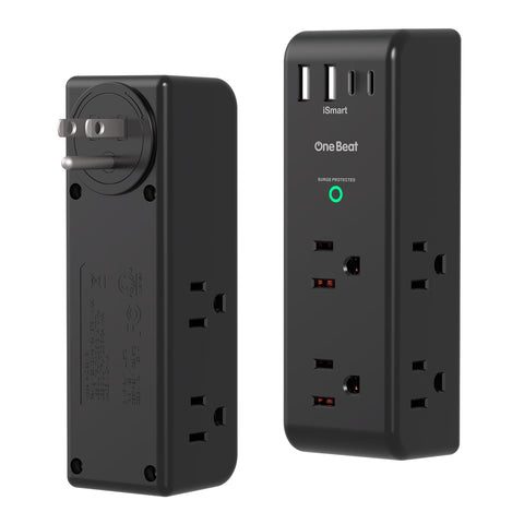 One Beat surge protector with rotating plug for easy access