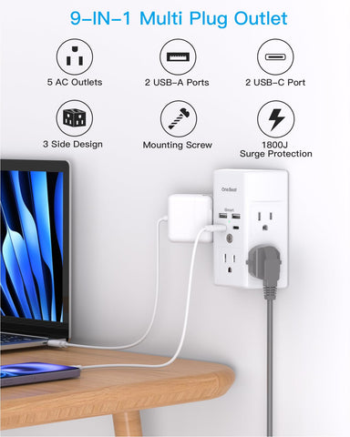 One Beat USB-C PD 20W ports enable fast charging for phones and tablets