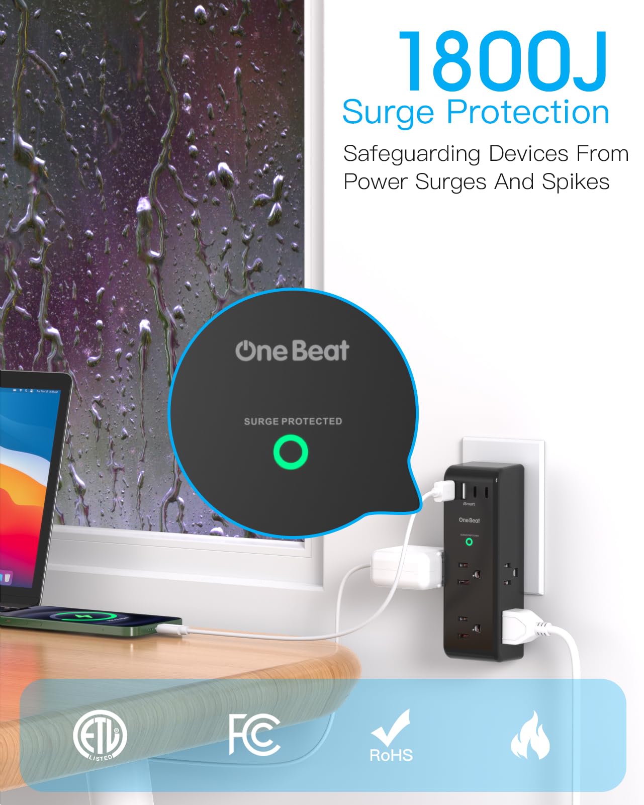 One Beat USB-C smart charging ports deliver fast, safe power