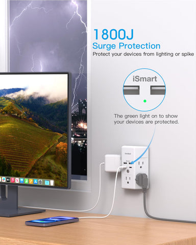 One Beat safety-certified outlet protects against over-current and short circuits