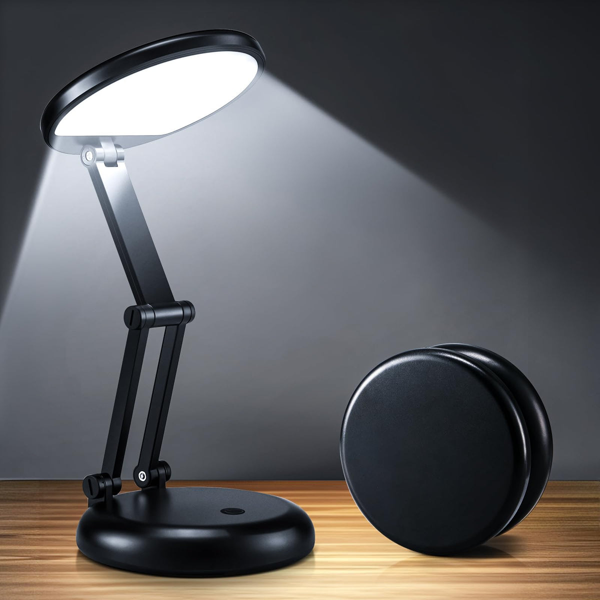 One Fire battery-operated lamp offers long-lasting glow for dorm rooms and study corners.
