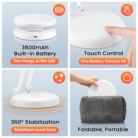 One Fire cordless desk lamp dorm room essential for small spaces.