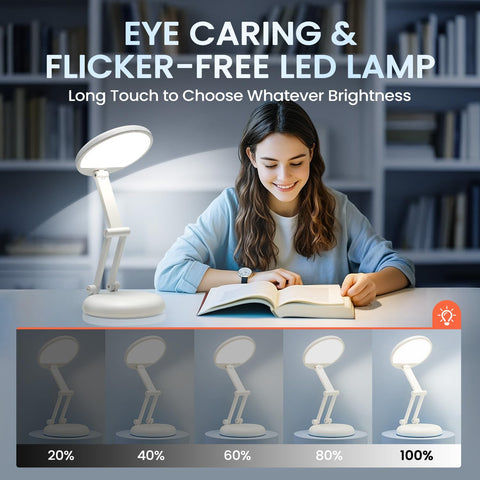 One Fire cordless desk lamp mini light ready for study and bedside use.