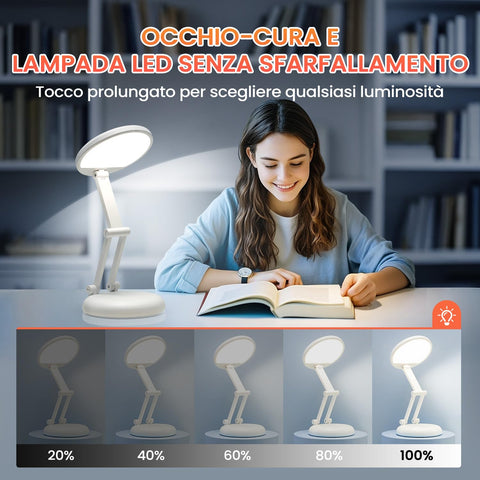 One Fire dimmable desk lamp offering 300 lm for study.