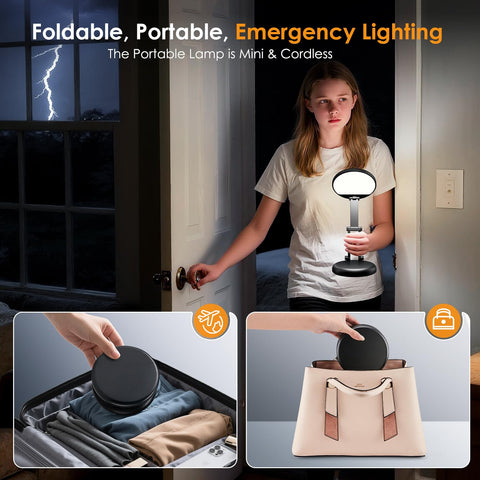 One Fire dorm room lamp with built-in battery for desk tasks and quick setup.