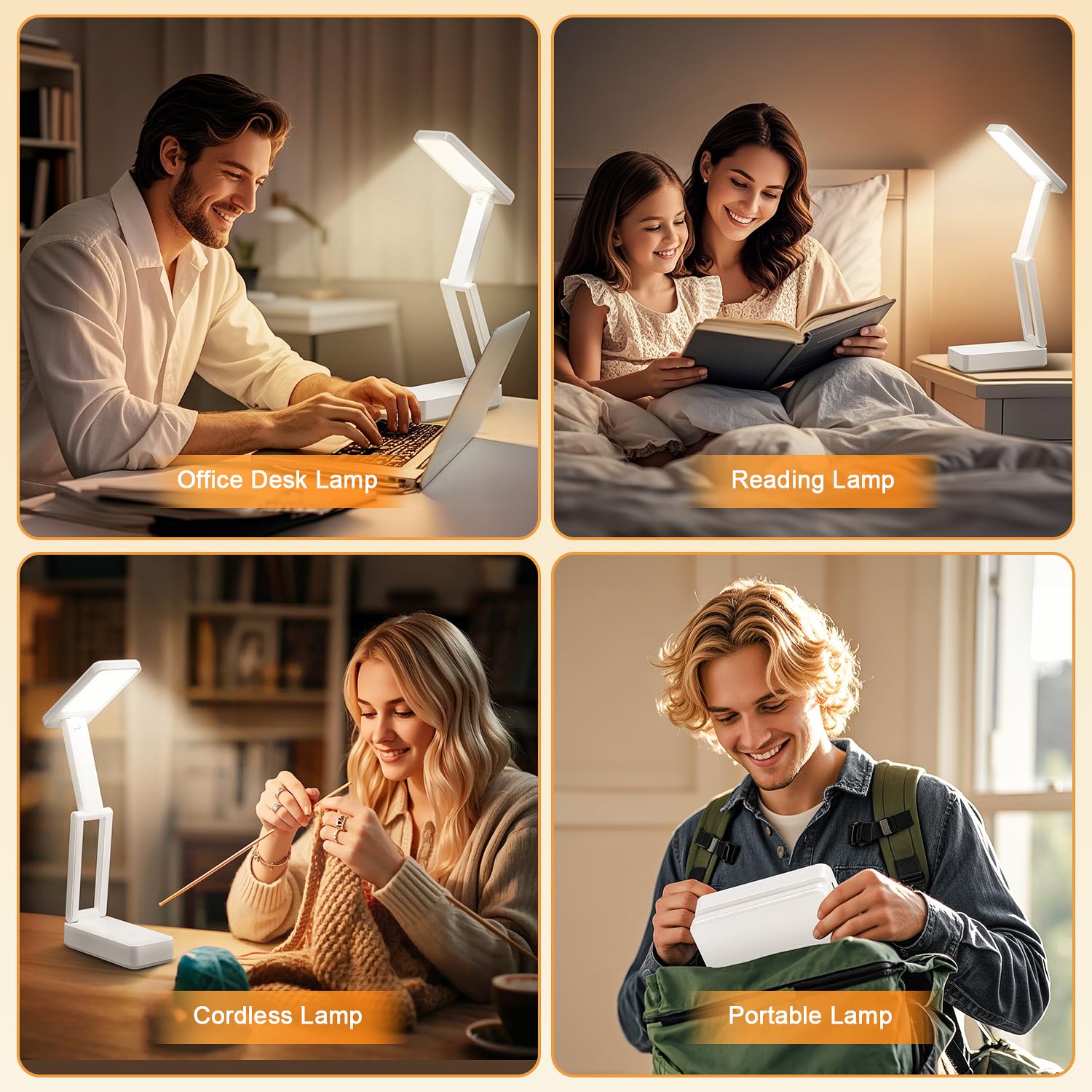 One Fire foldable battery lamp stored in a compact cuboid form