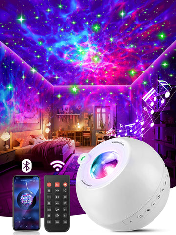One Fire Galaxy Projector displaying 360° sky glow with 15 colors for relaxing ambience