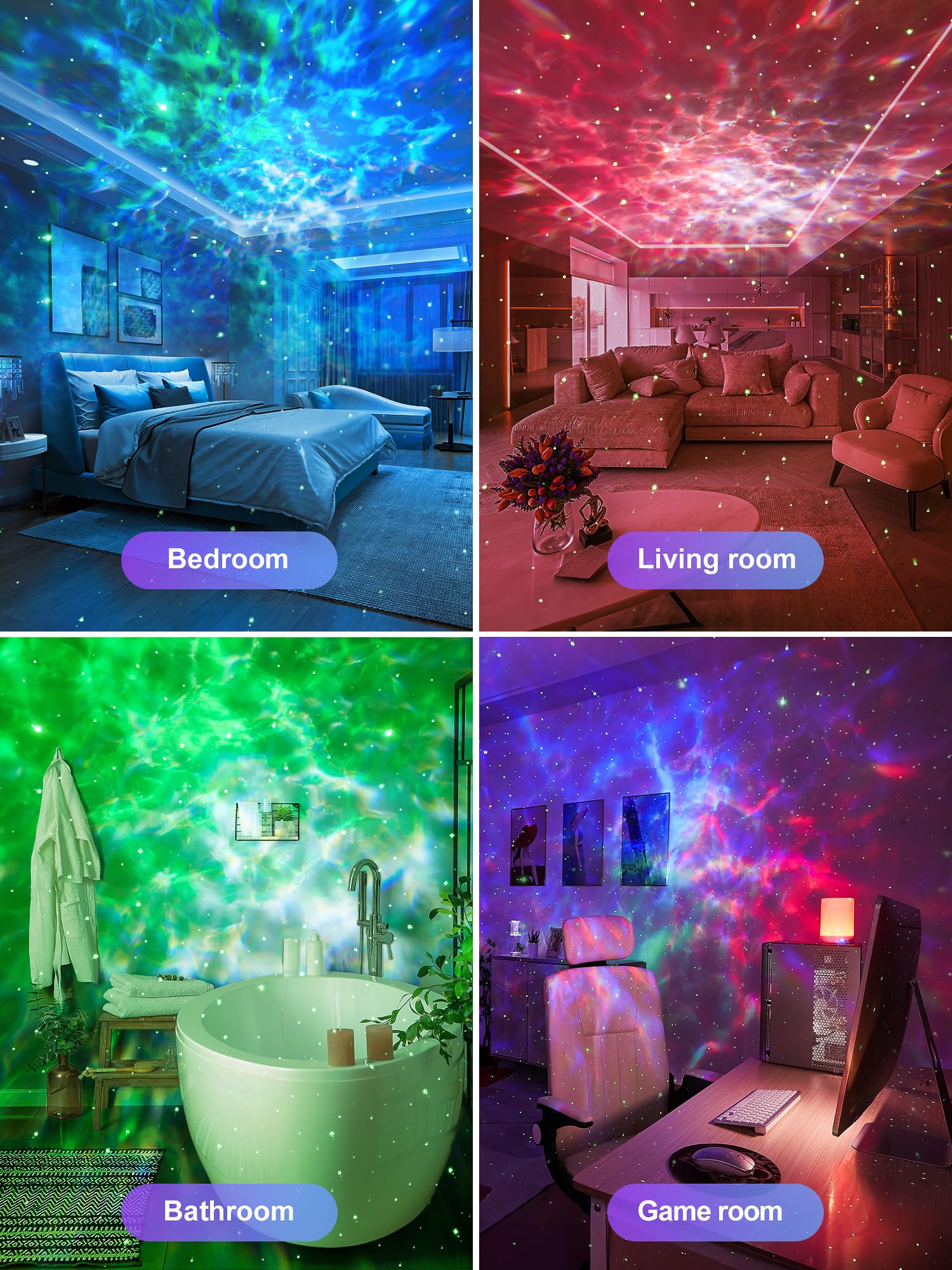 Valentine’s gift scene featuring the Galaxy Projector in a cozy room