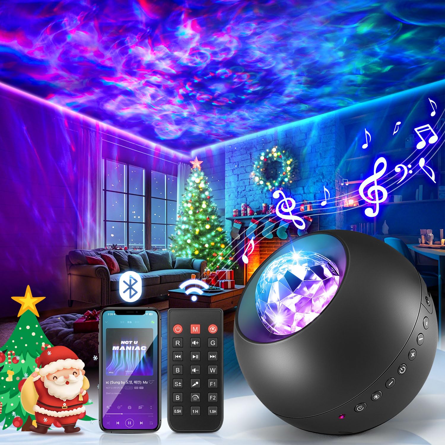 One Fire Galaxy Projector bedroom ambience ideal for teen decor.