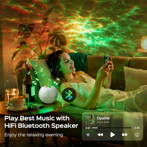 Close-up of built-in white noises for calming sleep
