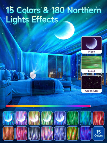 One Fire Northern Lights Projector 360° projection fills the room
