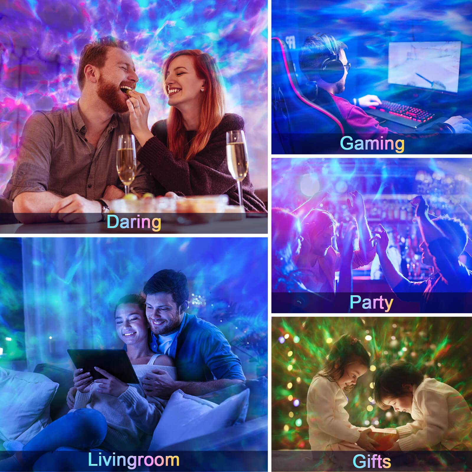 One Fire Upgrade Galaxy Light brightens bedrooms with soothing mood lighting.