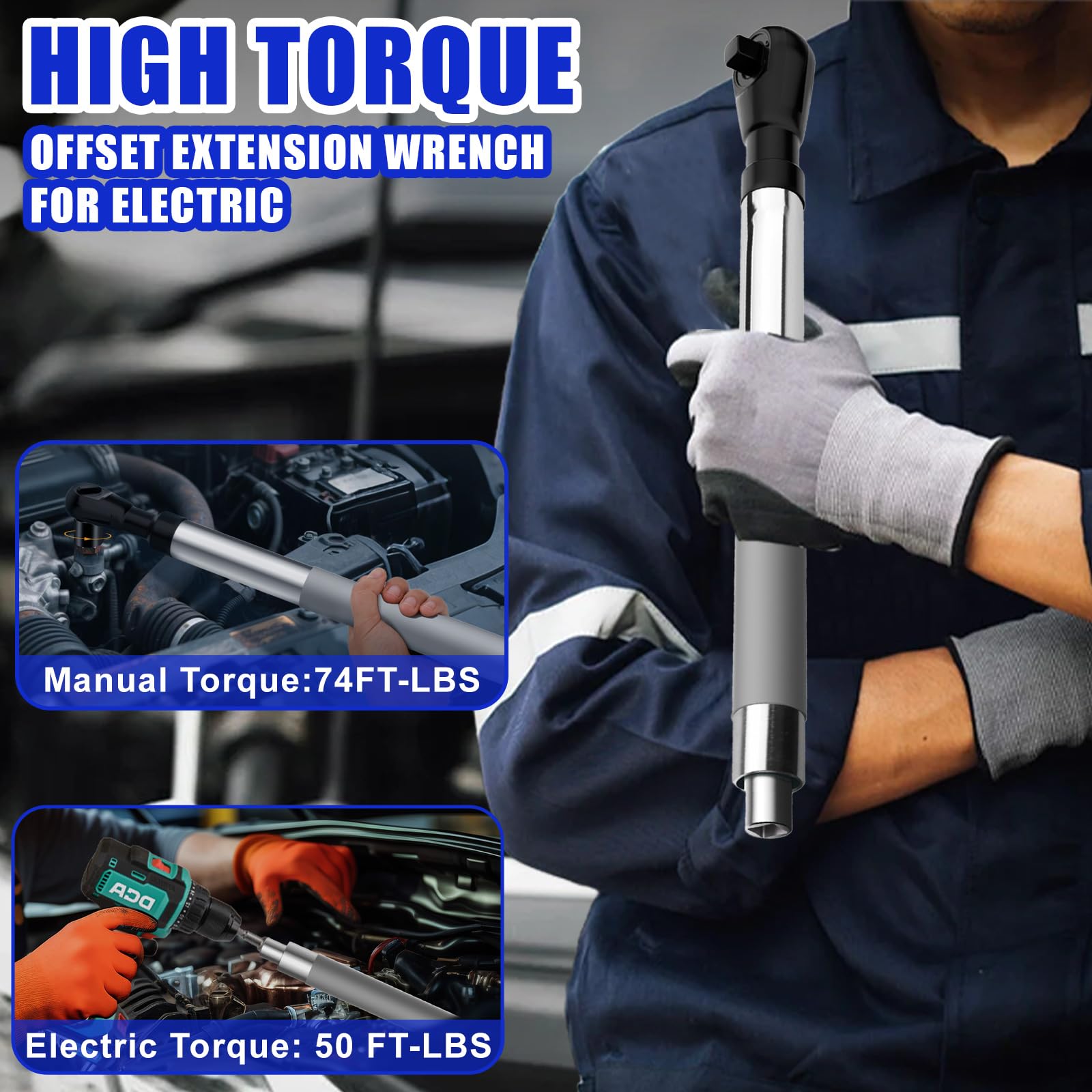 One-half-inch to three-eighths-inch joint for smooth torque transfer.