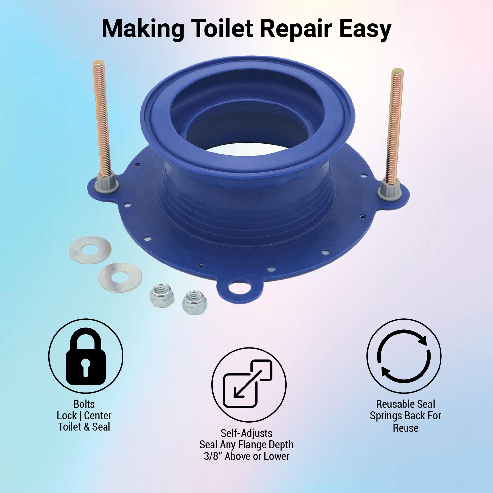 One-N-Done seal installed on a toilet flange showing quick, reliable alignment.