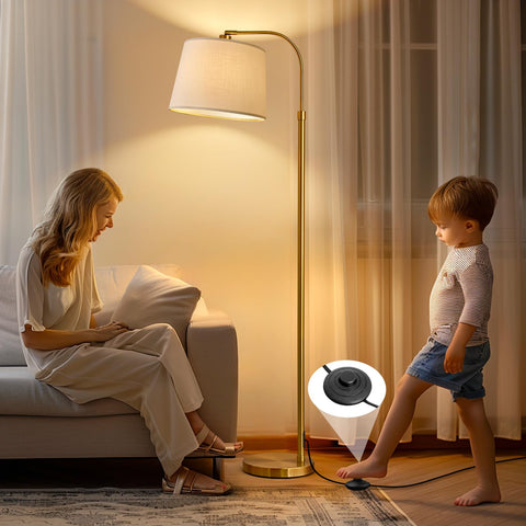 Oneach 62-inch gold floor lamp heavy base adds stability on all floors.