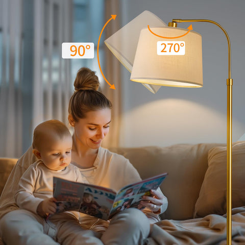 Oneach arc gold floor lamp design delivers focused light for seating areas.