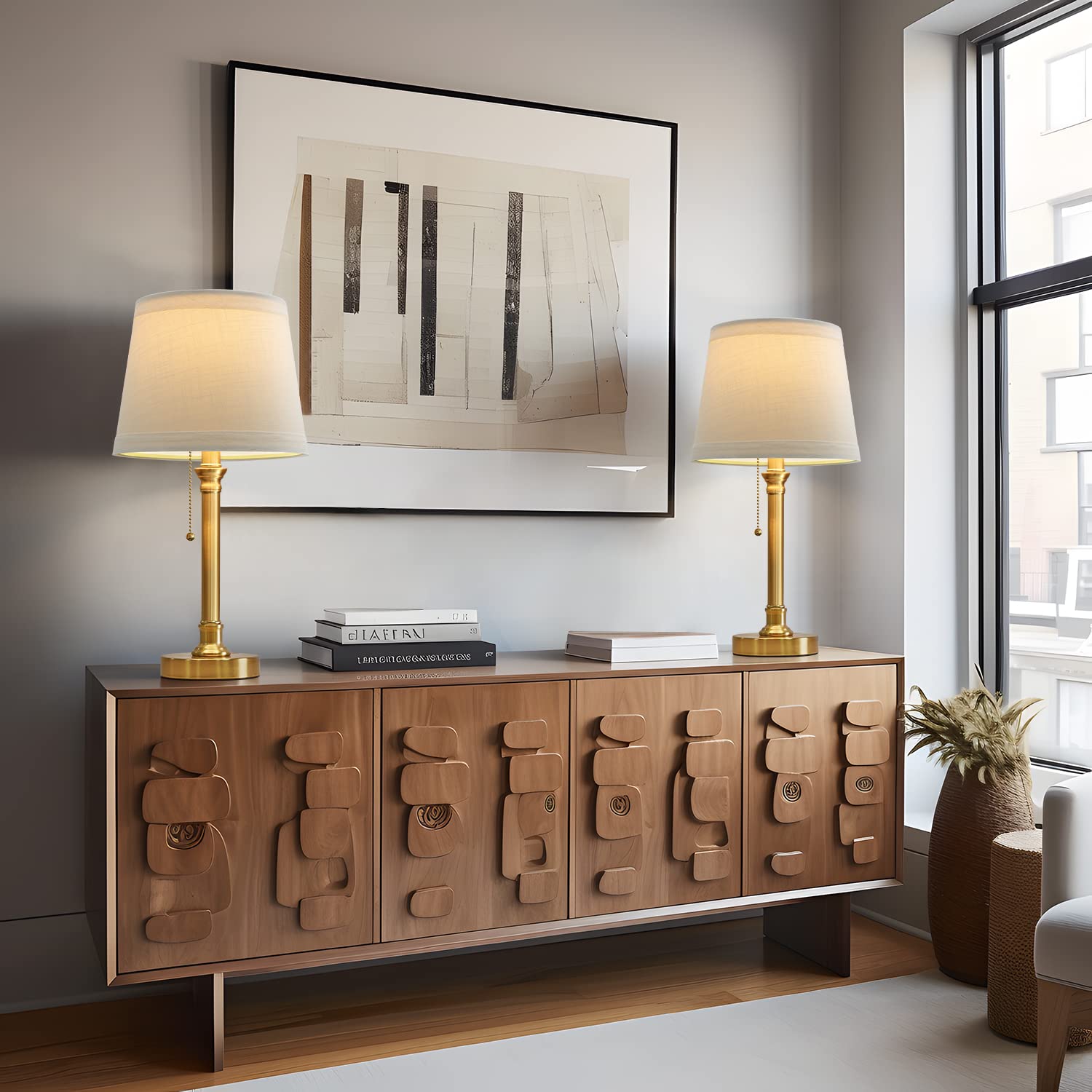 Oneach bedside lamp compact size fits nightstands and desks without crowding.
