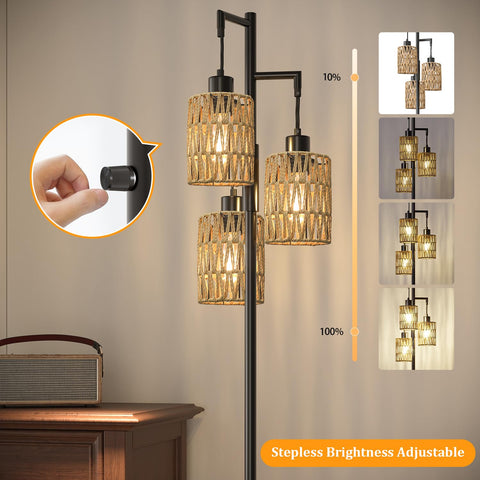 Oneach boho industrial lamp in matte black adds dramatic focal lighting