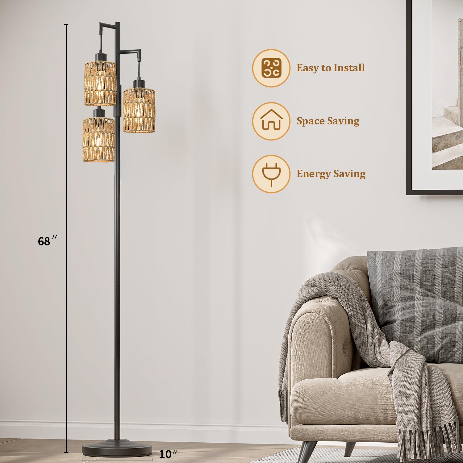 Stepless dimmable knob on Oneach lamp for customizable brightness