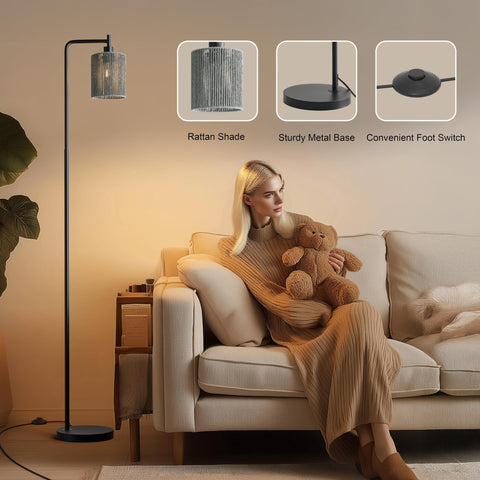 Oneach floor lamp foot switch enables easy hands-free control