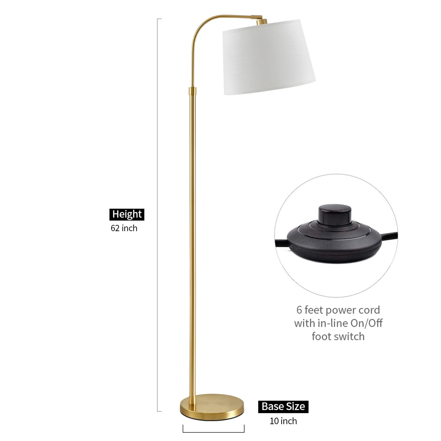 Oneach gold floor lamp stand complements modern and traditional decor.