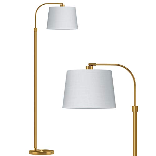 Oneach industrial-style gold floor lamp finish elevates room aesthetics.