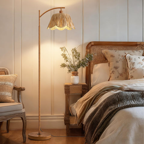 Oneach living room ambience with ambient light and boho style.