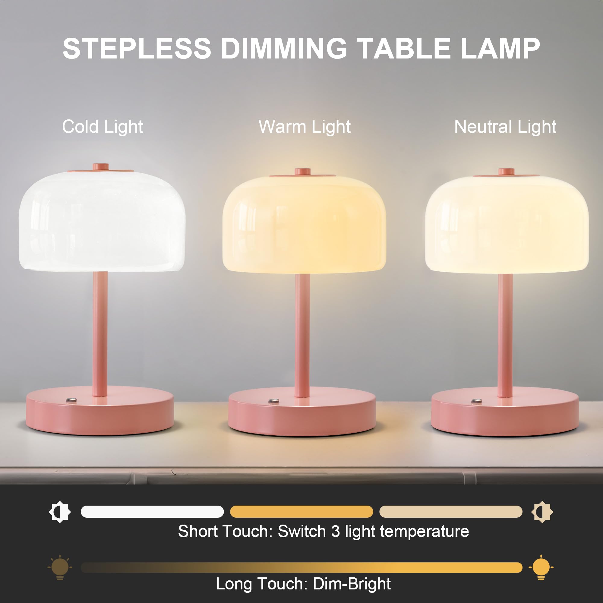 Oneach rechargeable lamp with 3600mAh battery for on-the-go use