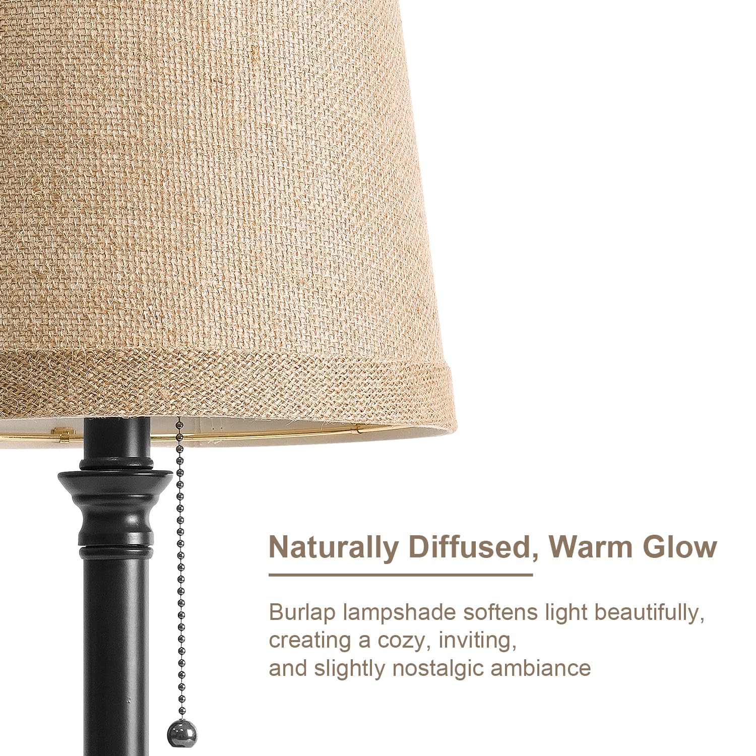 Oneach set of 2 lamps enhances bedrooms or living room symmetry.