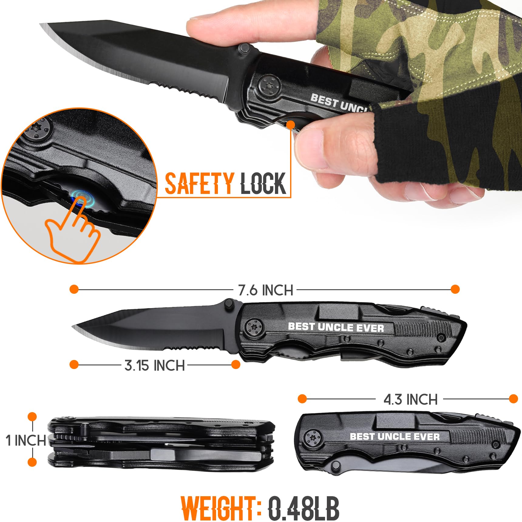 ONEAGE Best Uncle Ever multitool can opener in action for camping meals