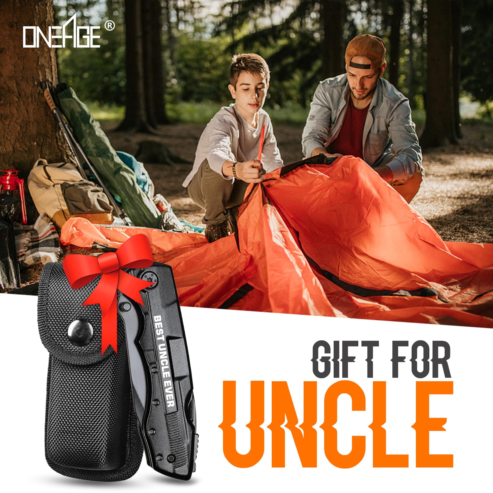 ONEAGE Best Uncle Ever multitool gift packaging ready for gifting