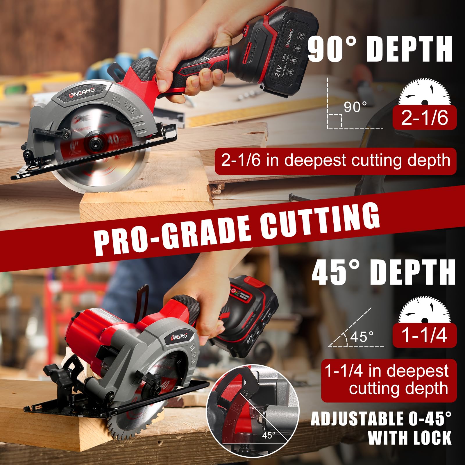 OneAmg 40T wood blade for fast wood rip cuts