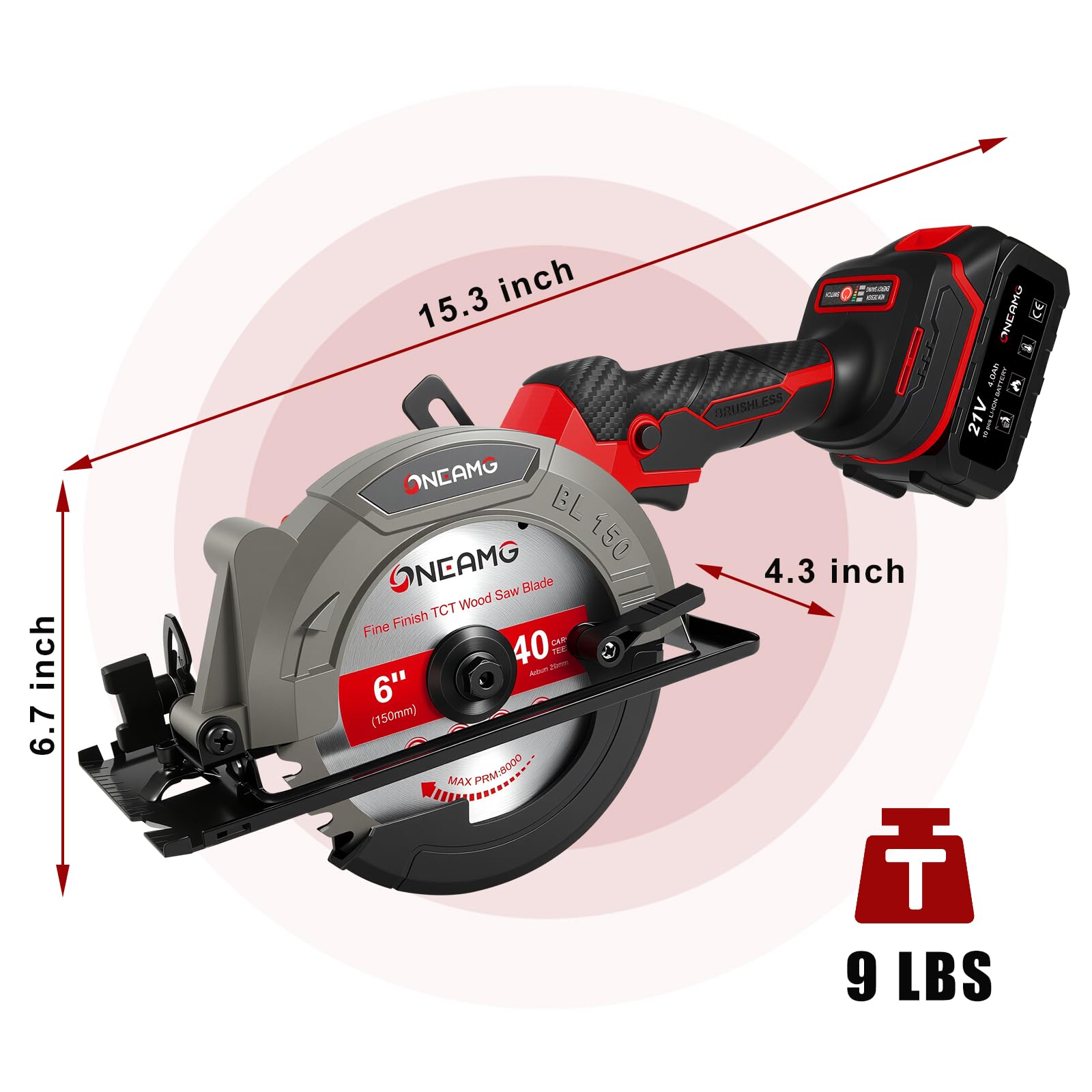OneAmg parallel guide and hex key enable precise bevel cuts
