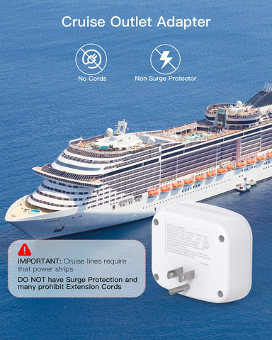 One Beat cruise outlet with safety features for travel charging