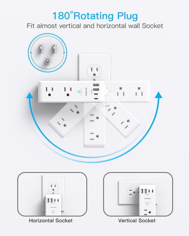 One Beat rotating-ac-plug-90-degrees enables flexible arrangement in any room.