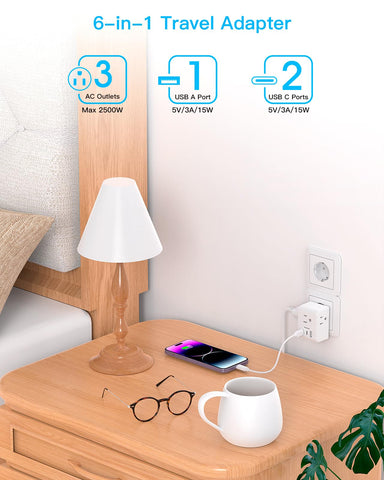One Beat adapter provides USB-C and USB-A ports for fast, flexible charging.