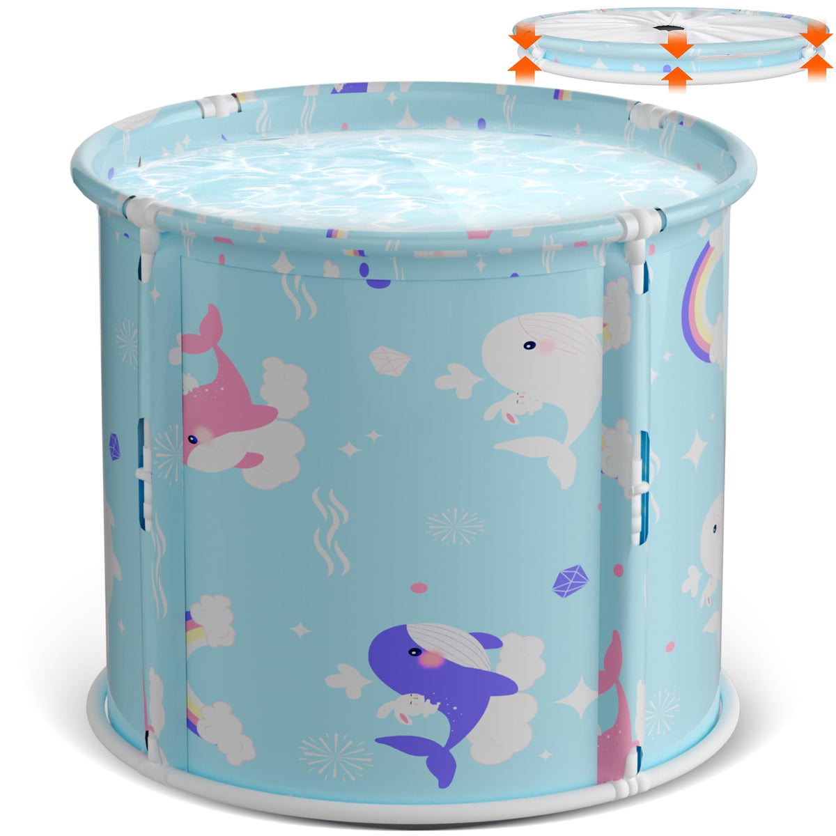 Onebook portable bathtub foldable for indoor or outdoor use with easy storage.