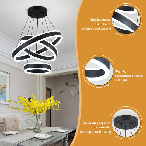 O'NEELDY kitchen island chandelier provides bright overhead lighting for meals