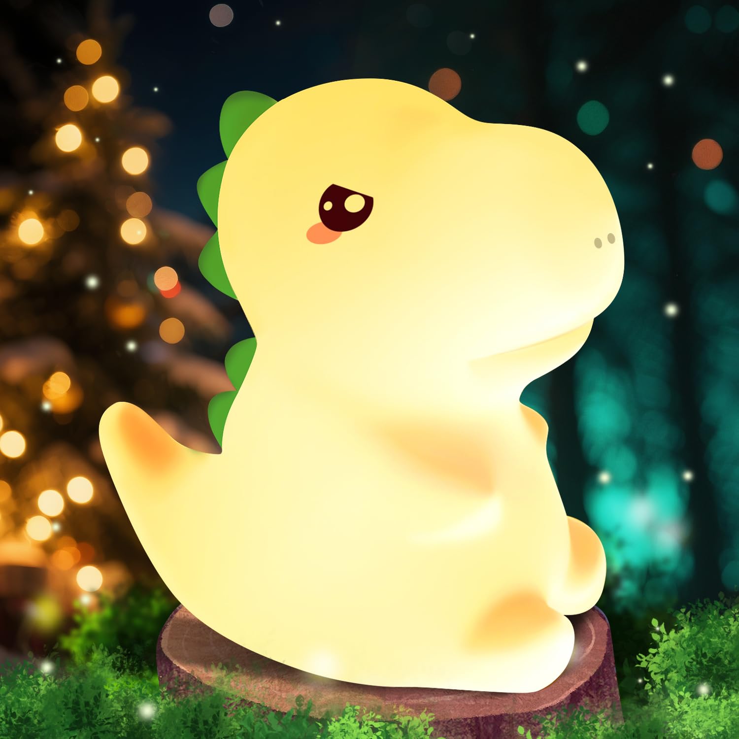 One Fire Dinosaur Night Light in soft silicone for safe bedtime use