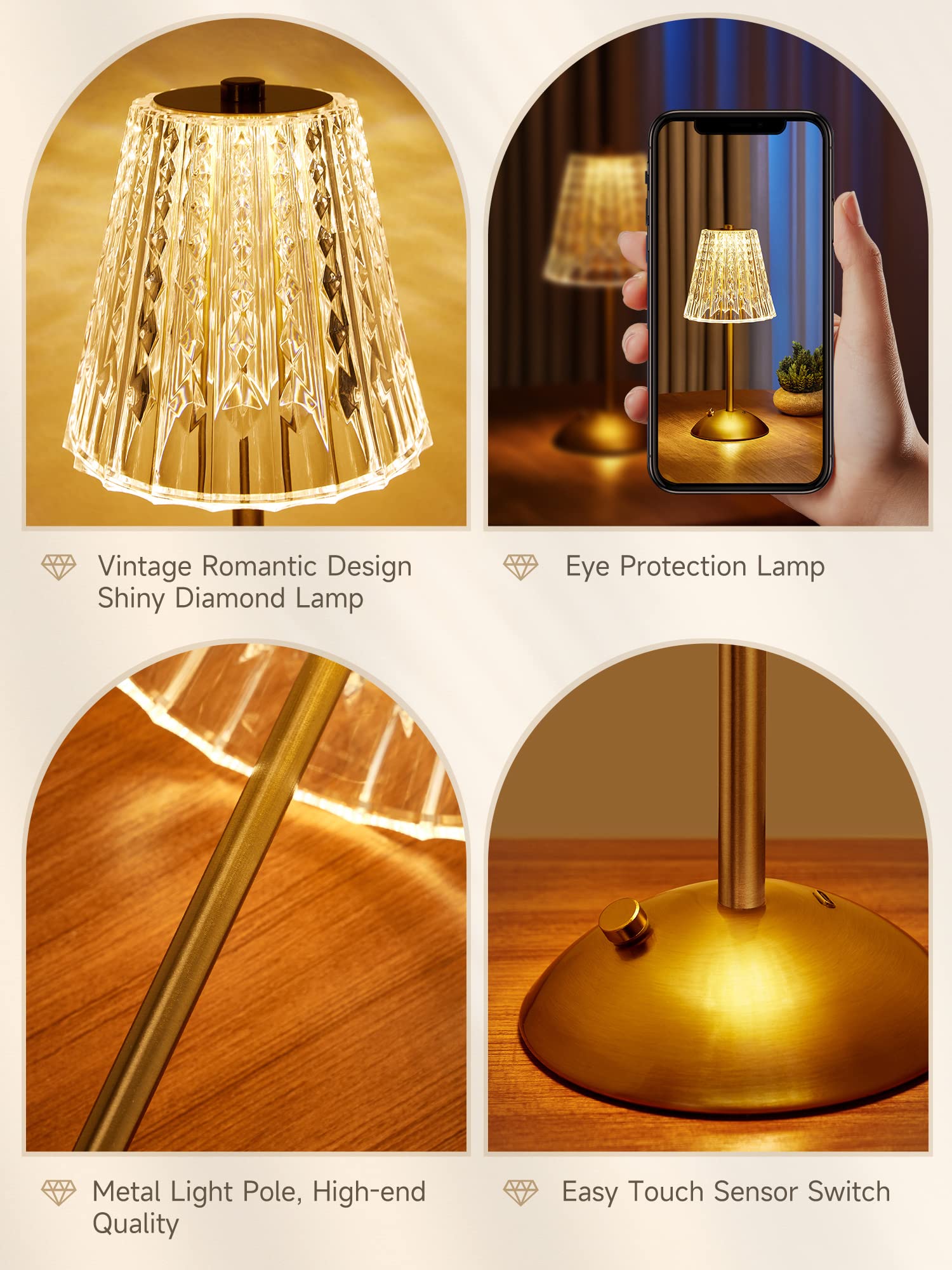 One Fire portable cordless lamp easy to move between rooms