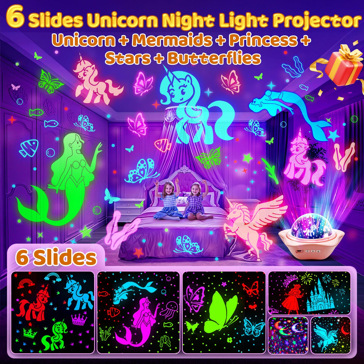 One Fire Unicorn Night Light with 15 RGB colors creates vibrant, calming lighting.